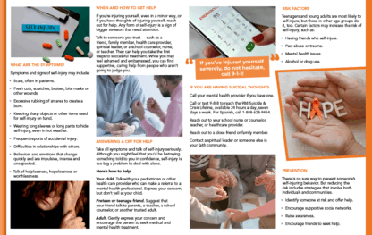 Self Harm Awareness Pamphlets