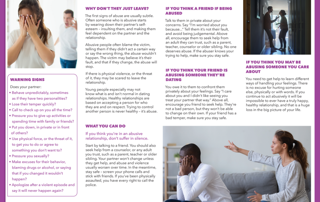 Dating Violence Pamphlet | Prevention and Treatment Resource Press