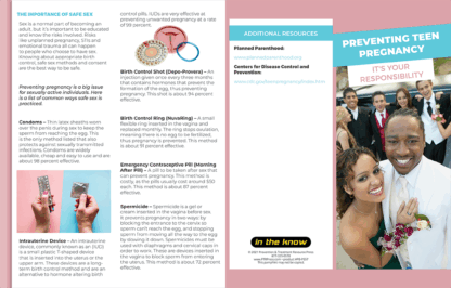 Teen Pregnancy Safe Sex Pamphlets