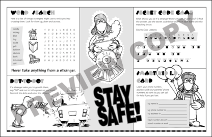 Eli Sprightly's "Stranger Safety" Activity Sheet (Inside Preview)