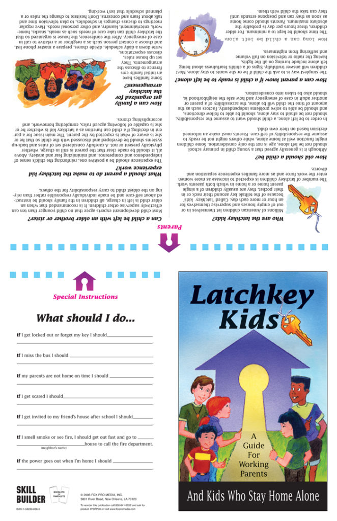 Latchkey Kids A Guide for Working Parents & Kids Pamphlet