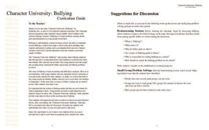 Character University: Bullying Curriculum Guide