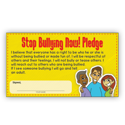 Stop Bullying Pledge Card