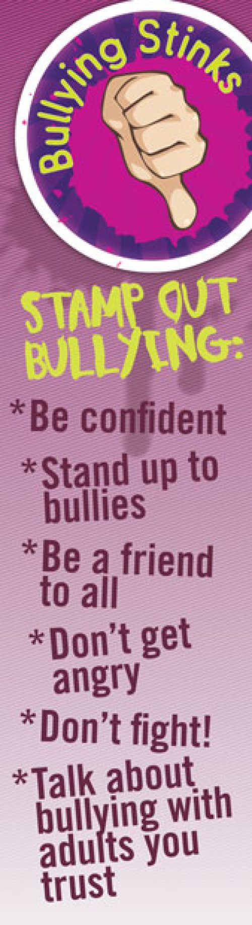 "Bullying Stinks" Bookmark