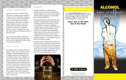 In the Know: Alcohol – How It Affects The Body Pamphlet