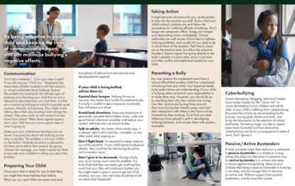 A Parent Guide to Bullying and Your Kid Brochure Handout