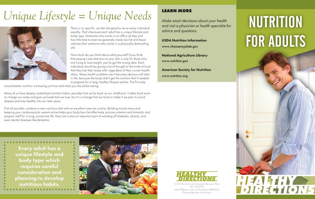 Nutrition for Adults Pamphlet Prevention & Treatment Resources