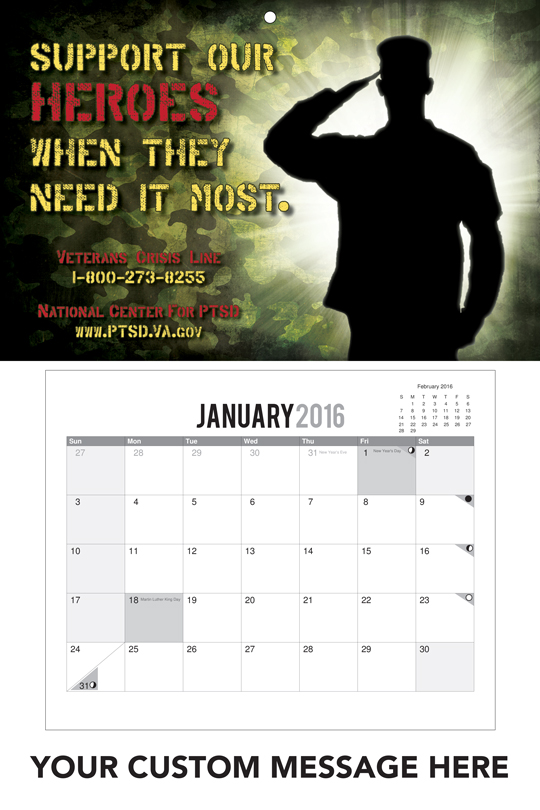Support Our Heroes Calendar Prevention and Treatment Resource Press