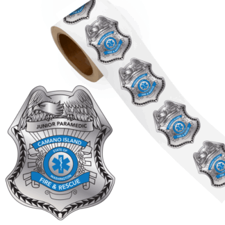 Custom Junior Paramedic Foil Sticker Badges for Kids