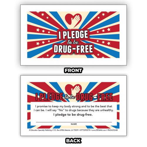 “I Pledge to be Drug-Free” Pledge Card | Red Ribbon | PTR Press