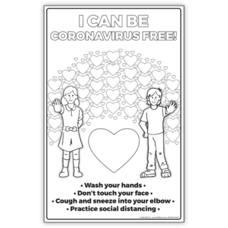 "I Can Be Coronavirus Free!" Color Me Poster