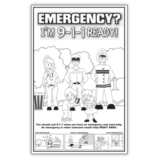 "Emergency? I’m 9-1-1 Ready!" Color Me Poster