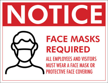 COVID-19: Face Mask Required Plastic Sign