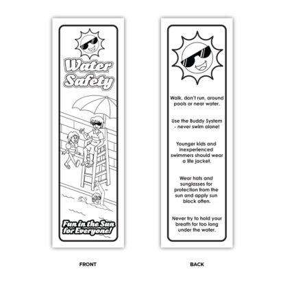 “Water Safety: Fun In The Sun For Everyone!” Color Me Bookmark