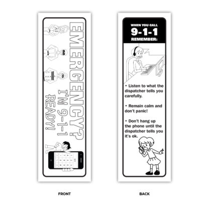 “Emergency? I’m 9-1-1 Ready!” Color Me Bookmark