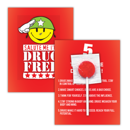 “Salute Me! I’m Drug Free!” Lollipop Card