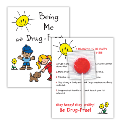 Being Me and Drug-Free!" Lollipop Card