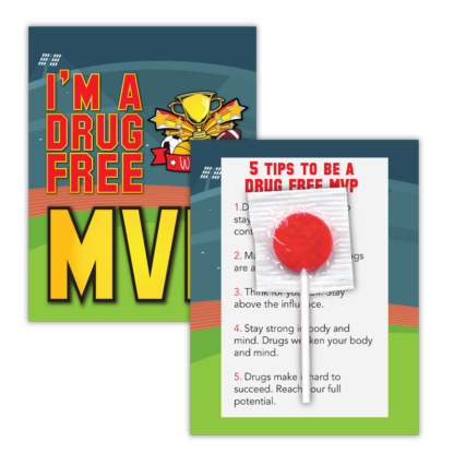 Red Ribbon Week I’m a Drug Free MVP Lollipop Card