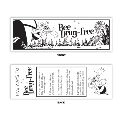 “‘Bee’ Drug-Free” Color Me Bookmark