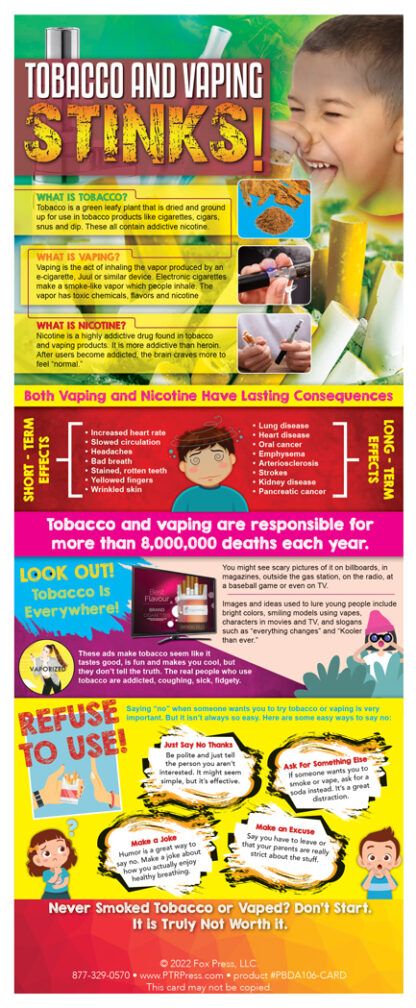 Tobacco and Vaping Presentation Card