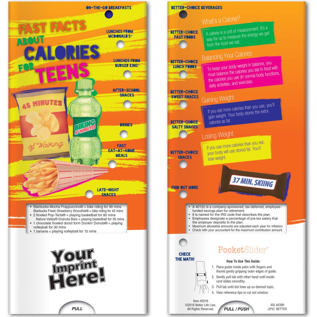 Calorie Facts for Teens Brochure Slider Prevention Resources