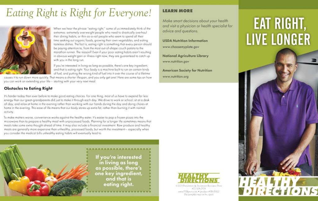 "Eat Right - Live Longer!" Pamphlet | Prevention Resources