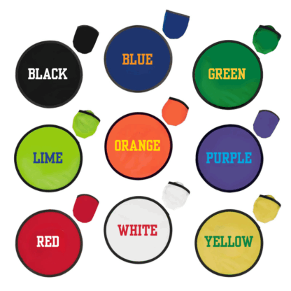 Personalized Assorted Colors Fold Up Flying Discs