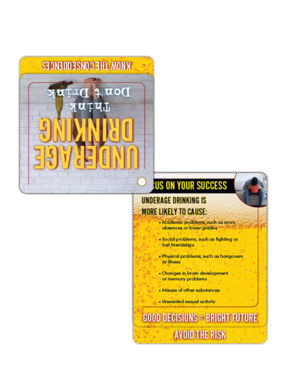 underage drinking facts cards