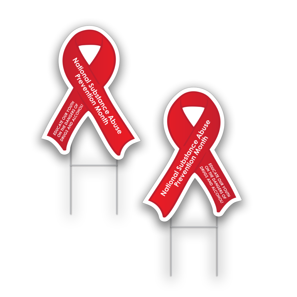 Recovery Month Awareness Ribbon Yard Signs