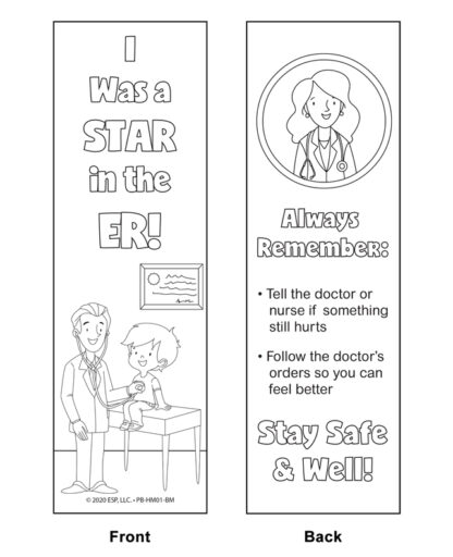 emergency room coloring bookmarks