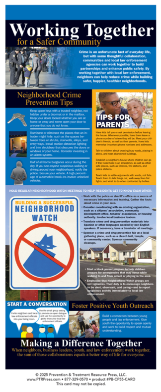 Working Together for a Safer Community Presentation Card