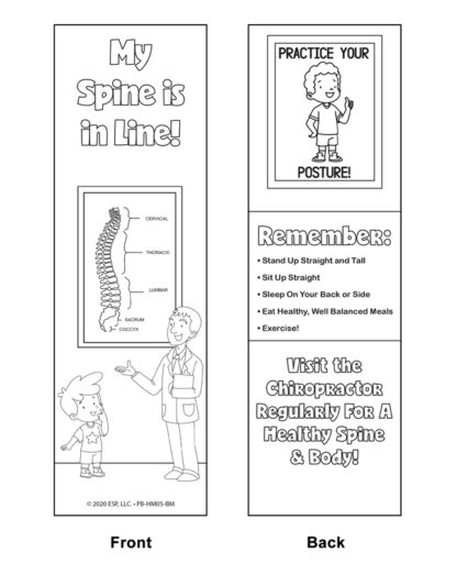 chiropractic care coloring bookmarks