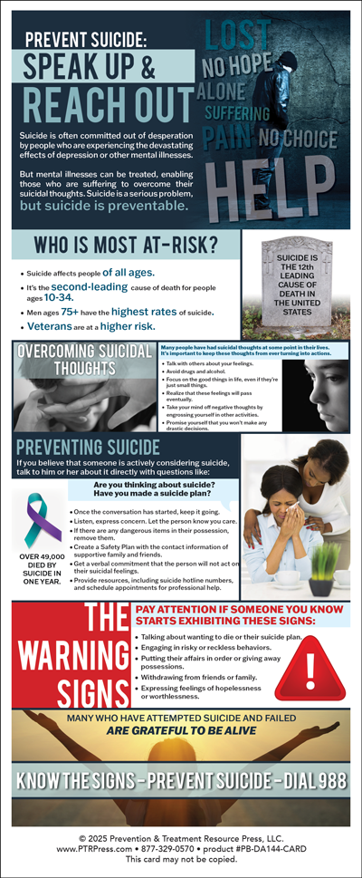 suicide prevention information cards