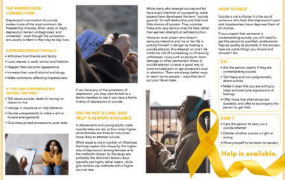 Teen Suicide Awareness Pamphlets