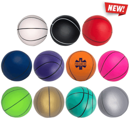 Personalized Assorted Colors Mini Basketball Stress Relievers