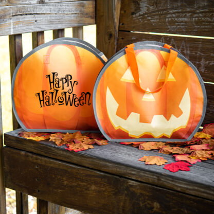 Personalized Reflective Pumpkin Tote Bags for Kids