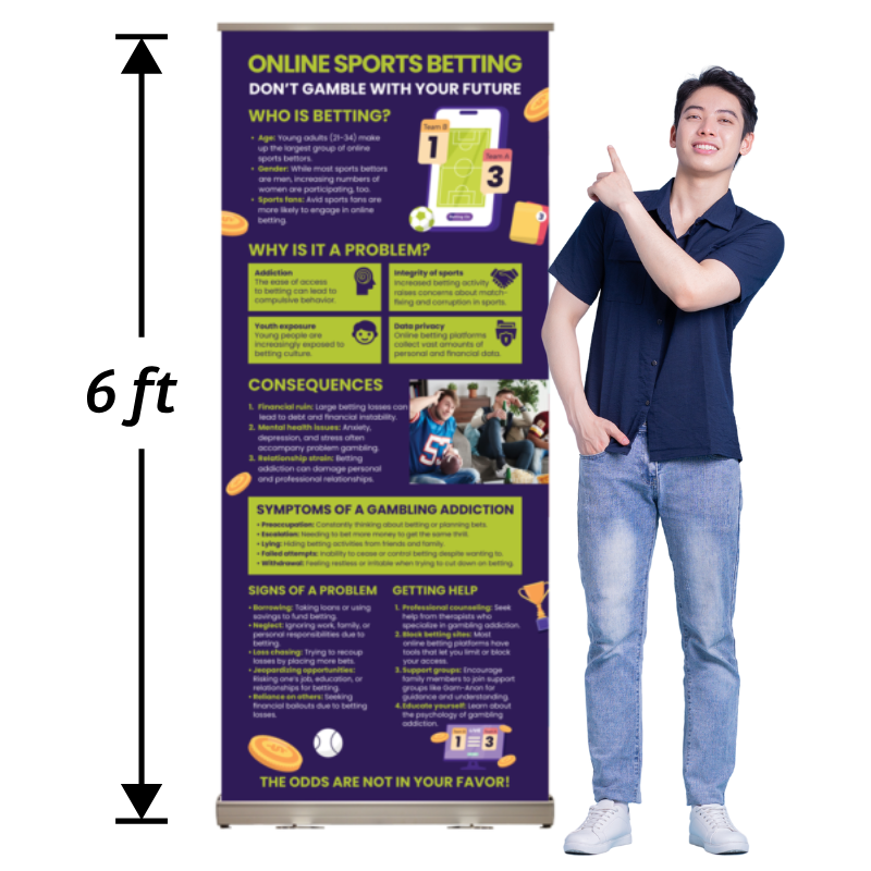 Sportbook betting Roll Up Banner with Stand
