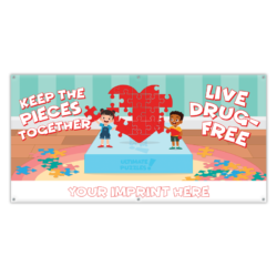 Keep the Pieces Together, Live Drug Free Red Ribbon Week Banner