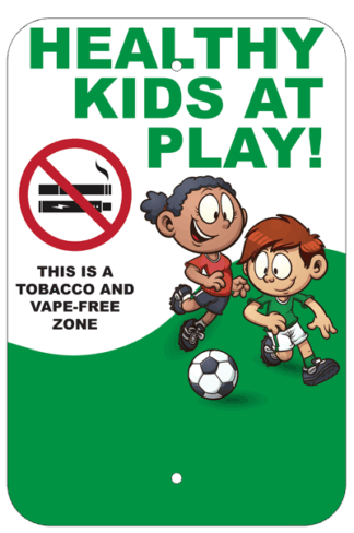 Kids Tobacco and Vape Free Zone Aluminum Sign