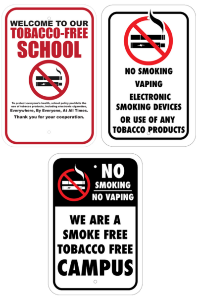 Welcome to Our Tobacco Free School Aluminum Signs