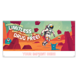 Space Themed Drug Free Banner for Red Ribbon Week