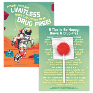 Space Themed Drug Free Lollipop Cards for Red Ribbon Week