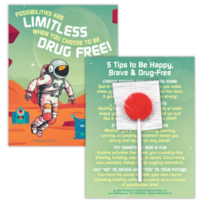 Space Themed Drug Free Lollipop Cards for Red Ribbon Week