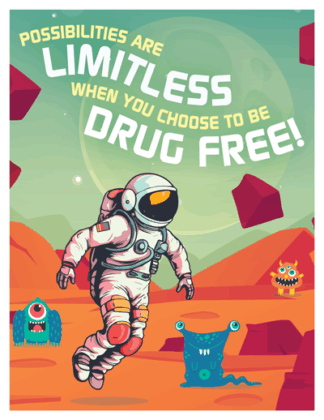 Space Themed Drug Free Activity Sheets for Kids