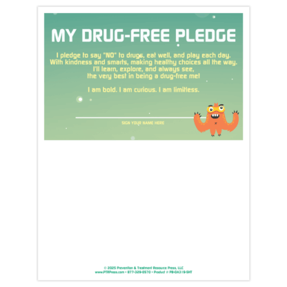 outer space drug free pledge worksheets