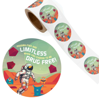 Spaced Themed Drug Free Stickers