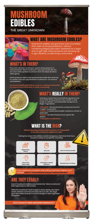 Mushroom Edible Awareness Retractable Presentation Display