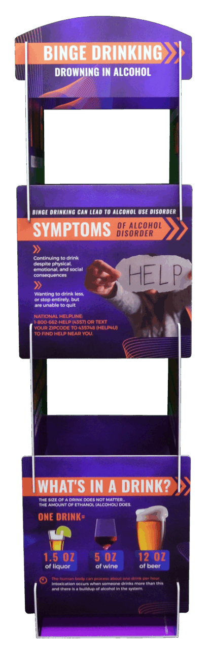 Binge Drinking Pop Up Display Tower