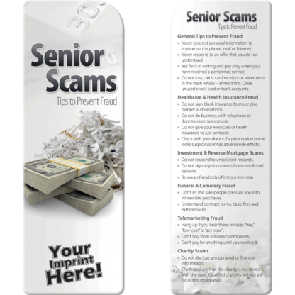 Senior Scams Bookmarks with Fraud Prevention Tips