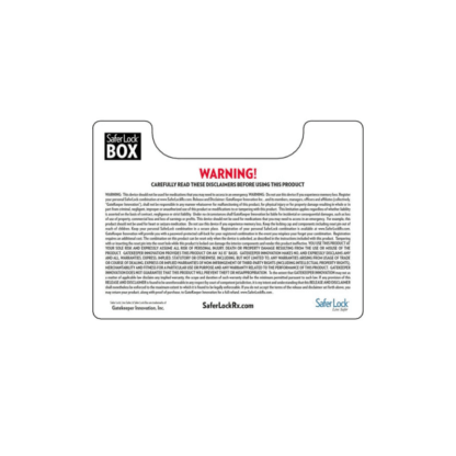 Lock Box Disclaimer